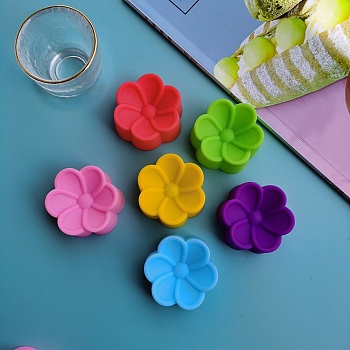 Flower DIY Food Grade Silicone Molds, Fondant Molds, for Chocolate, Candy, UV Resin & Epoxy Resin Craft Making, Mixed Color, 48x45x24mm