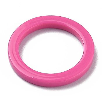 Cellulose Acetate(Resin) Finger Rings, Plain Band Rings, Hot Pink, US Size 6, Inner Diameter: 17mm