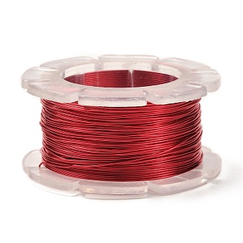 Round Copper Craft Wire, for Jewelry Making, Long-Lasting Plated, FireBrick, 24 Gauge, 0.5mm, about 39.37 Feet(12m)/roll.