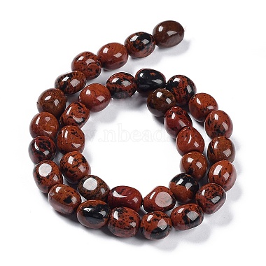 Natural Mahogany Obsidian Beads Strands(G-C038-02I)-3