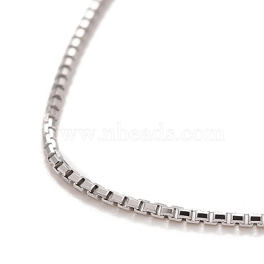 Rhodium Plated 925 Sterling Silver Box Chain Necklace for Women(NJEW-M190-02C-P)-2