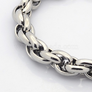 Casual Style 304 Stainless Steel Double Link Chain Bracelets(STAS-O036-37P)-2