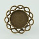 Vintage Adjustable Iron Finger Ring Components Alloy Flower Cabochon Bezel Settings(PALLOY-O039-18AB-NF)-2