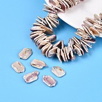 Natural Baroque Keshi Pearl Beads Strands, Nucleated Pearl, Rectangle, Top Drilled, Plum, 15.5~23x11.5~13.5x2.5~8mm, Hole: 0.6mm, about 131~136pcs/strand, 15.75 inch(40cm)(PEAR-S022-06A)