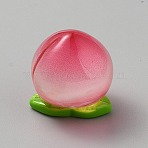Fruit Transparent Resin Cabochons, DIY for Phone Case & Earrings & Keychains Accessories, Peach, 23.5x22.5x24.5mm(CRES-CJC0009-13A)