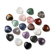 Natural & Synthetic Mixed Gemstone Worry Stones, Heart Thumb Stone, 29.5x30x7.5mm(G-A213-09)