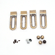 Aluminium Alloy Slider, for Bag Straps Replacement Accessories, Antique Bronze, 77.5x23x6.5mm, Hole: 2mm(FIND-WH0062-82C)