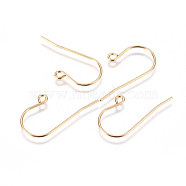 Vacuum Plating 304 Stainless Steel Earring Hooks, with Horizontal Loop, Golden, 27.5x13x0.8mm, Hole: 1.8mm, 21 Gauge, Pin: 0.7mm(STAS-I120-26-G)