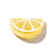 Electroplate UV Plating Opaque Fruit Resin Cabochons, Iridescent, Lemon, 15x27x9.5mm(CRES-U004-03H)