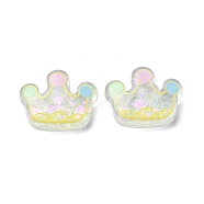 Transparent Epoxy Resin Decoden Cabochons, with Paillettes, Crown, 18.5x23.5x6mm(CRES-I030-04D)