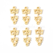 Alloy Jewelry Links Connectors, Chinese Characters, Golden, 2.3x1x0.15cm, Hole: 1.6mm(PALLOY-R138-04G)
