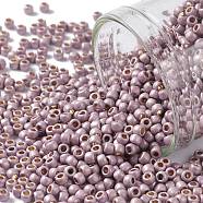 TOHO Round Seed Beads, Japanese Seed Beads, (PF554F) PermaFinish Lavender Metallic Matte, 11/0, 2.2mm, Hole: 0.8mm, about 5555pcs/50g(SEED-XTR11-PF0554F)