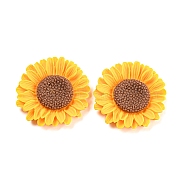 Opaque Resin Flower Cabochons, Sunflower, Gold, 40x6mm(RESI-H151-05B)