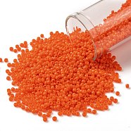 TOHO Round Seed Beads, Japanese Seed Beads, (50A) Opaque Bright Orange, 11/0, 2.2mm, Hole: 0.8mm, about 1110pcs/bottle, 10g/bottle(SEED-JPTR11-0050A)