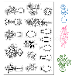 Custom PVC Plastic Clear Stamps, for DIY Scrapbooking, Photo Album Decorative, Cards Making, Stamp Sheets, Film Frame, Vase Pattern, 160x110x3mm(DIY-WH0439-0011)