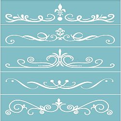 Self-Adhesive Silk Screen Printing Stencil, for Painting on Wood, DIY Decoration T-Shirt Fabric, Flower, Sky Blue, 28x22cm(DIY-WH0173-044)