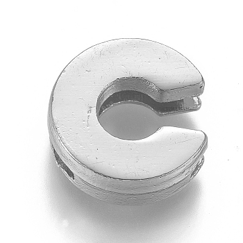 Alloy Slide Charms, Letter C, 12.5x12x4mm, Hole: 1.5x7.5mm