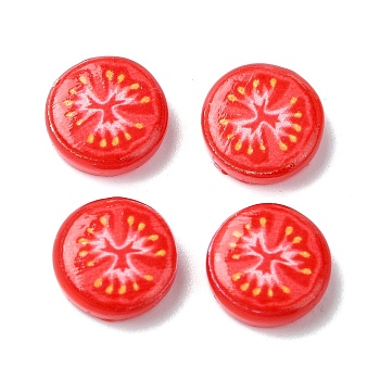 Fruit Series Opaque Resin Cabochons, Tomato, 10x3.5mm