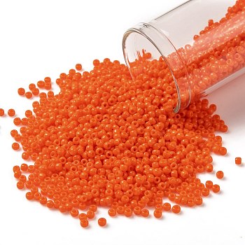 TOHO Round Seed Beads, Japanese Seed Beads, (50A) Opaque Bright Orange, 11/0, 2.2mm, Hole: 0.8mm, about 1110pcs/bottle, 10g/bottle