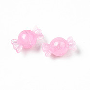 Acrylic Beads, Imitation Gemstone, Candy, Pink, 9.5x18x10mm, Hole: 2.5mm, about 830pcs/500g(MACR-S375-004-A07)
