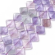 Natural Fluorite Beads Strands, Twisted Rhombus, 16x16x6mm, Hole: 1mm, about 20pcs/strand, 15.74 inch(G-L239-10)