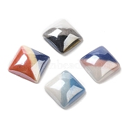 Two Tone Glass Cabochons, Square, Mixed Color, 10~10.5x10~10.5x4mm(GLAA-B012-58B)