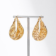 Stainless Steel Hoop Earring for Women, Split Earrings, Real 18K Gold Plated, No Size(NN5949)
