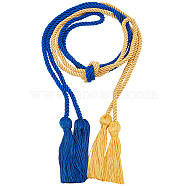 2Pcs 2 Colors Polyester Graduation Honor Rope, with Tassel Pendant Decoration for Graduation Students, Mixed Color, 169cm, 6mm, 1pc/color(AJEW-GF0006-56)