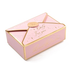 Foldable Creative Paper Boxes, Wedding Favor Boxes, Favour Box, Envelope Shape Paper Gift Boxes, Rectangle, Pink, 7.1x10.5x3.5cm(CON-WH0083-23A)