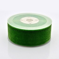 Polyester Velvet Ribbon for Gift Packing and Festival Decoration, Lime Green, 1-1/2 inch(38mm), about 20yards/roll(18.29m/roll)(SRIB-M001-38mm-580)
