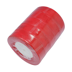 Sheer Organza Ribbon, Wide Ribbon for Wedding Decorative, Red, 1 inch(25mm), 250Yards(228.6m)(RS25mmY026)