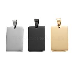 304 Stainless Steel Pendants, Stamping Blank Tag, Manual Polishing, Rectangle, Mixed Color, 30x19x3mm, Hole: 4.5x8mm(STAS-F272-02)