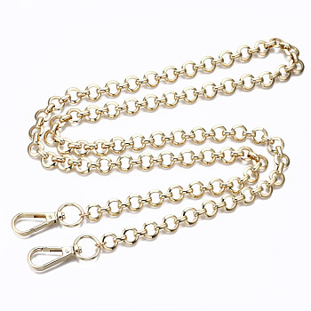 Bag Chains Straps, Brass Cable Link Chains, with Alloy Swivel Clasps, for Bag Replacement Accessories, Light Gold, 109x1.2cm