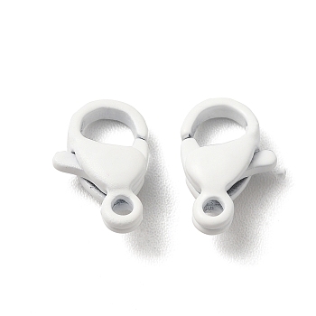 Spray Painted 304 Stainless Steel Lobster Claw Clasps, White, 10.5x6.5x3.5mm, Hole: 1.2mm