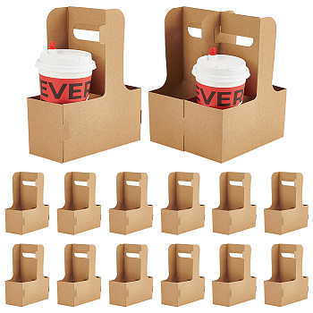 Kraft Paper Box for Drink Holder, BurlyWood, 180x81x225mm