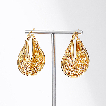 Stainless Steel Hoop Earring for Women, Split Earrings, Real 18K Gold Plated, No Size