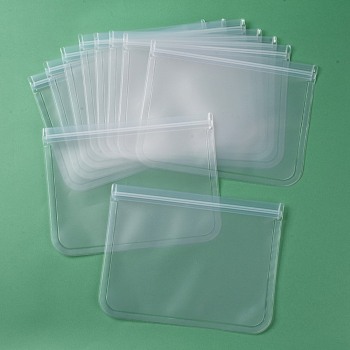 PEVA Waterproof Translucent Ziplocking Bag, Reusable Food Storage Bags, for Meat Fruit Veggies, White, 200x262x3mm