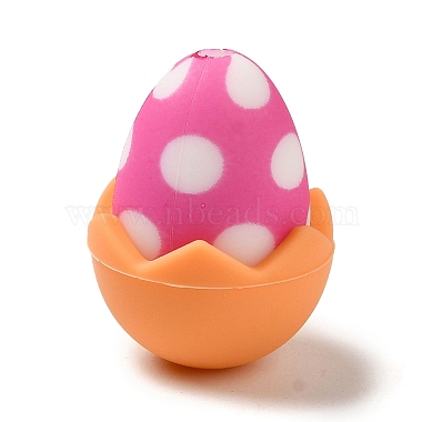 Hot Pink Egg Silicone Beads