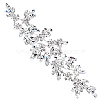 1Pc Rhinestone Cloth Patches, Repair Sewing Craft Decoration, Flower, Crystal, 220x65x6mm(AJEW-FG0004-59B)