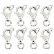 8Pcs 925 Sterling Silver Lobster Claw Clasps, with Jump Rings, Silver, 10mm, Clasp: 8x5x2mm(FIND-GL0001-54)