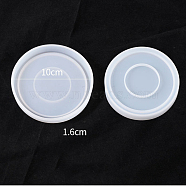 DIY Flat Round Cup Mat Silicone Molds, Coaster Molds, Resin Casting Molds, White, 100x16mm(SIMO-PW0001-117G)