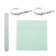 Ring Size US Official American Finger Measure, with Double-sided Sponge Polish Strip File and Silver Polishing Cloth, Mixed Color, 4pcs(TOOL-SZ0001-11)