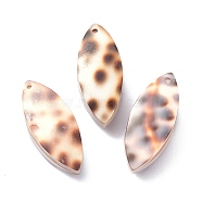 Tiger Cowrie Shell Pendant, Horse Eye, Camel, 25x10x7~8.5mm, Hole: 0.9mm(BSHE-Z002-14)