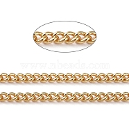 3.28 Feet Brass Curb Chains, Twisted Chains, Soldered, Long-Lasting Plated, Real 18K Gold Plated, 3x2x0.5mm(X-CHC-G005-14G)