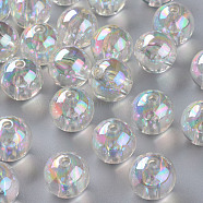 Transparent Acrylic Beads, AB Color Plated, Round, Clear AB, 16x15mm, Hole: 2.8mm, about 220pcs/500g(MACR-S370-B16mm-001)