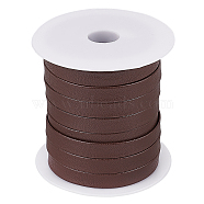 22.5 Yards Flat PU Leather Cords, for Garment Accessories, with 1Pc Plastic Empty Spool, Coconut Brown, 10x0.8mm(OCOR-BC0005-69A)