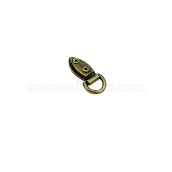 Alloy Sew on Purse Clasps, Snap Button Bag Mouth Buckle, Antique Bronze, 3.5x1.5cm, Inner Diameter: 1.1cm(PW-WG45819-04)