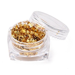 Foil Flakes, DIY Gilding Flakes, for Epoxy Jewelry Accessories Filler, Pale Goldenrod, Box: 2.9x1.6cm(DIY-E032-02C)