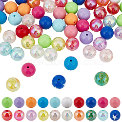 120Pcs 20 Styles Opaque Acrylic Beads, Round, Mixed Color, 19~20mm, Hole: 2~3mm, 6pcs/style(MACR-GO0001-14)