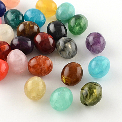 Oval Imitation Gemstone Acrylic Beads, Mixed Color, 15x13mm, Hole: 2.5mm, about 310pcs/500g(OACR-R038-M)
